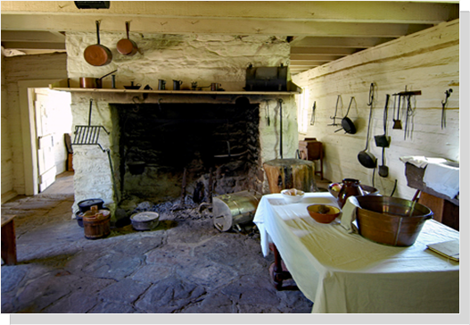 Sully kitchen with many period utensils